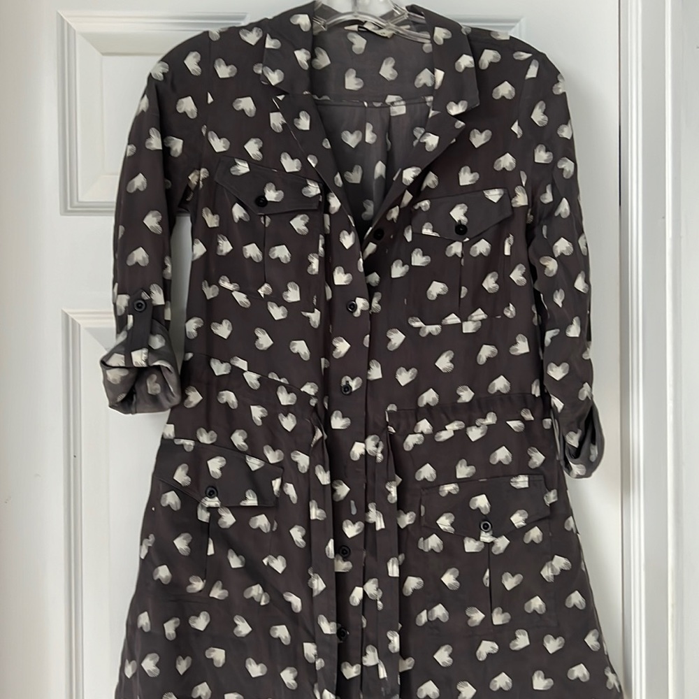 Size XS belted silk mini shirtdress